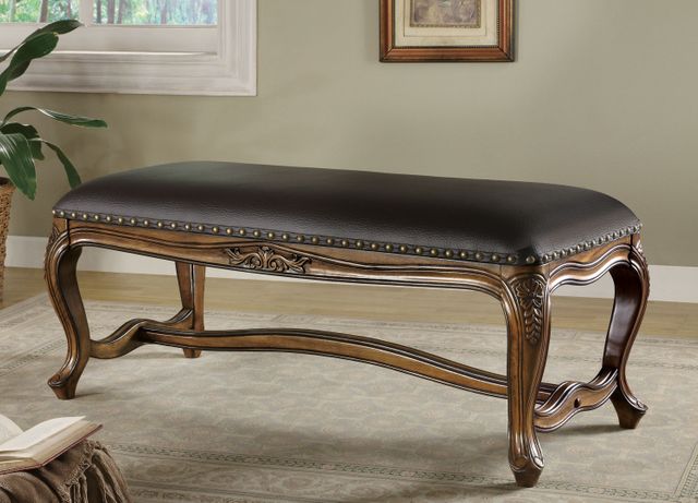 Coaster® Brown And Black Upholstered Bench 1