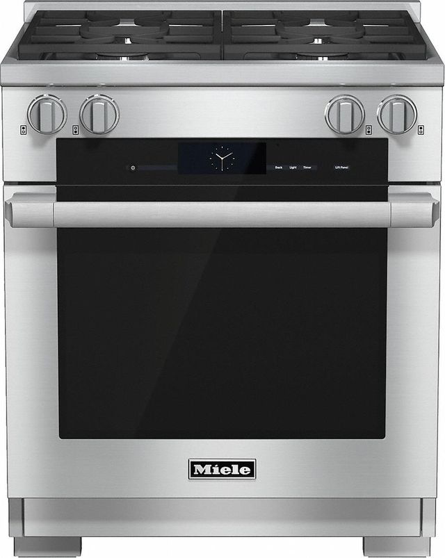 Miele HR 1924-2 G 30" Clean Touch Steel Free Standing Dual Fuel Range