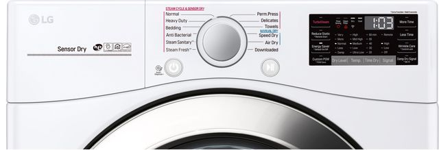 LG 7.4 Cu. Ft. White Front Load Gas Dryer 1