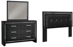 Signature Design by Ashley® Kaydell 2-Piece Black Queen/Full Upholstered Panel Headboard Set