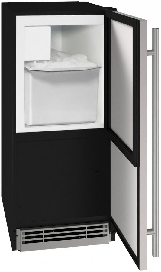 U-Line® 1 Class 15" Stainless Solid Ice Maker-1
