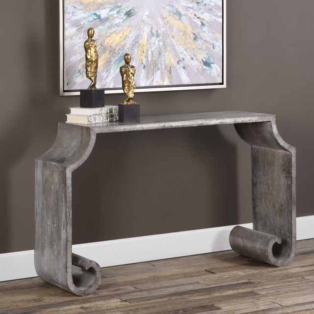 Uttermost® Agathon Aged Stone Gray Console Table 4