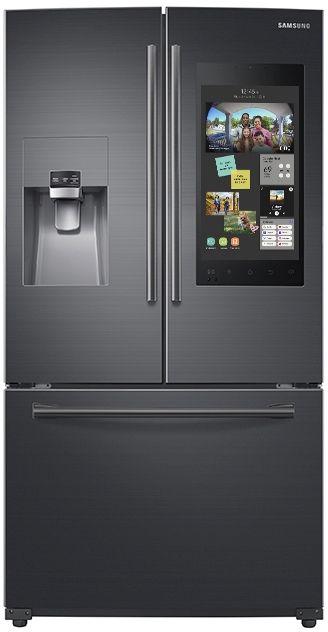 Samsung 24.2 Cu. Ft. 3-Door French Door Refrigerator-Fingerprint Resistant Black Stainless Steel-0