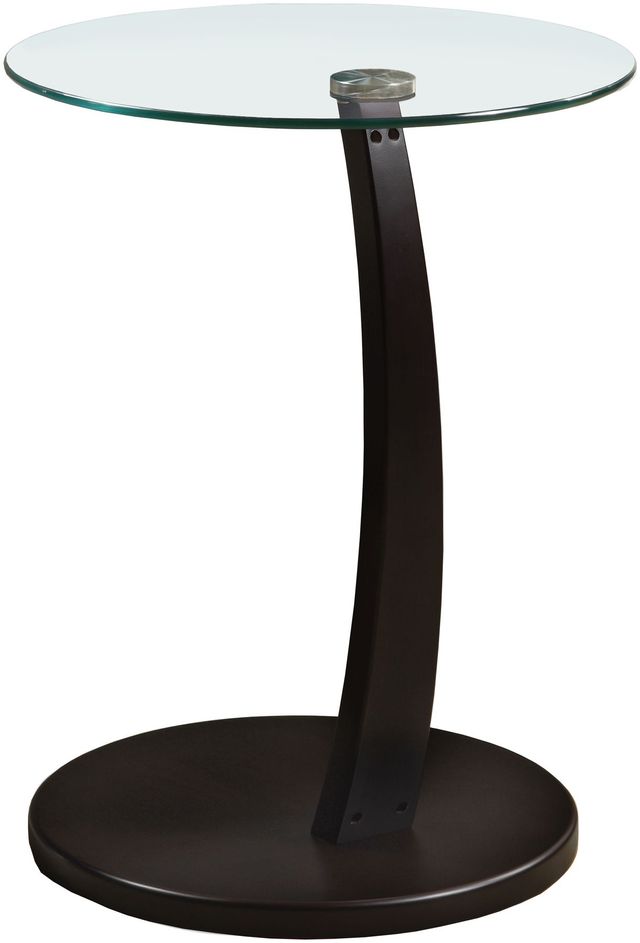 Monarch Specialties Inc. Espresso Bentwood Glass Accent Table 1