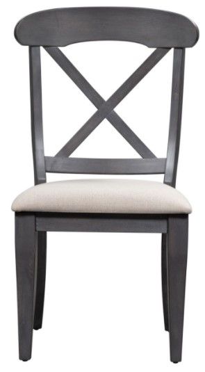 Liberty Furniture Ocean Isle Dark Gray Upholstered X Back Side Chair 1
