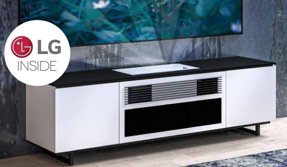 Salamander Designs® Chameleon Miami 245S LG Warm Gloss White Projector Integrated Cabinet 3