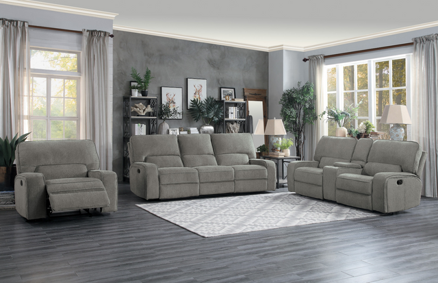 Homelegance® Borneo Mocha Double Reclining Glider Loveseat with Center Console 5
