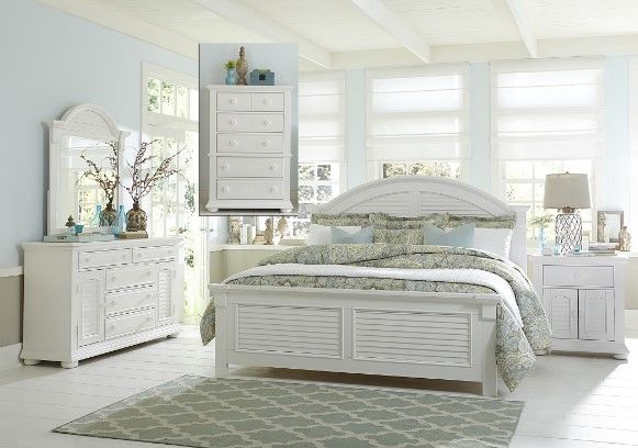 Liberty Summer House l 5-Piece Oyster White Bedroom Queen Panel Bedroom Set 9