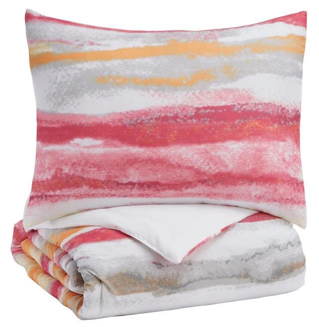 Signature Design by Ashley® Tammy Pink/Orange Full Comforter Set-2