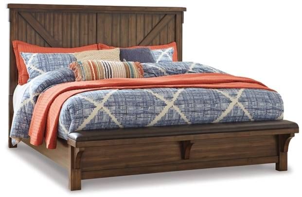 Signature Design by Ashley® Lakeleigh 5-Piece Brown California King Panel Bed Set-1