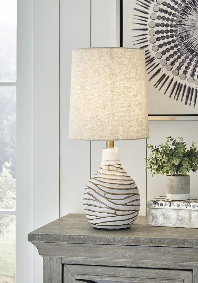 Signature Design by Ashley® Aleela White/Gold Metal Table Lamp-2