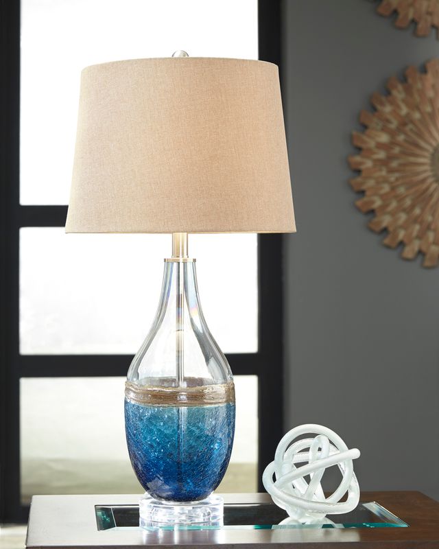 Signature Design by Ashley® Johanna Set of 2 Blue/Clear Table Lamps-2
