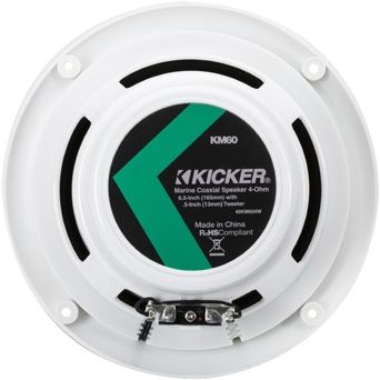 KICKER® KM-Series White 6.5" Coaxial Marine Speaker 2