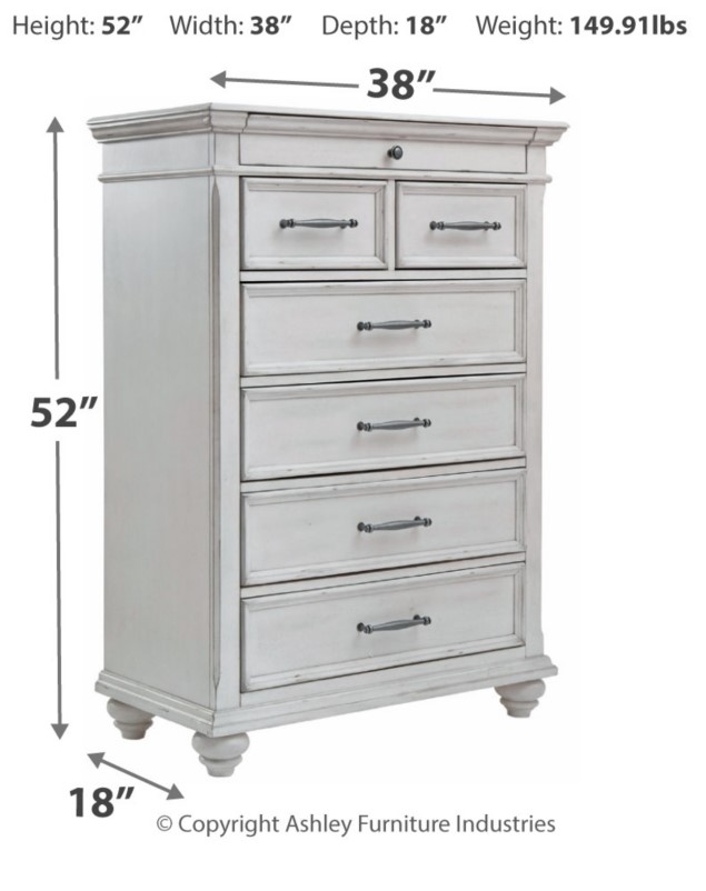 Benchcraft® Kanwyn Whitewash Chest | Miskelly Furniture