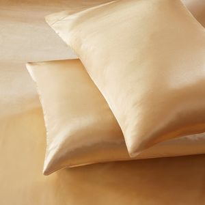 Olliix by Madison Park Essentials Gold 2 Pack of Standard Satin Pillowcases