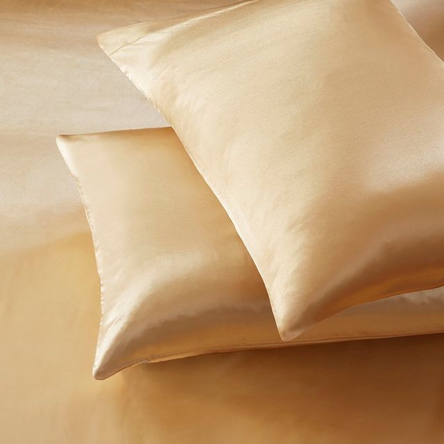 Olliix by Madison Park Essentials Gold 2 Pack of Standard Satin Pillowcases-0