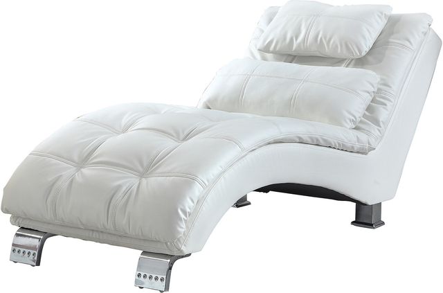 Coaster® Dilleston White Upholstered Chaise