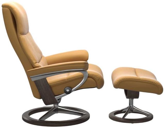 Stressless® by Ekornes® View Medium Reclining Signature Chair with Footstool Set 1