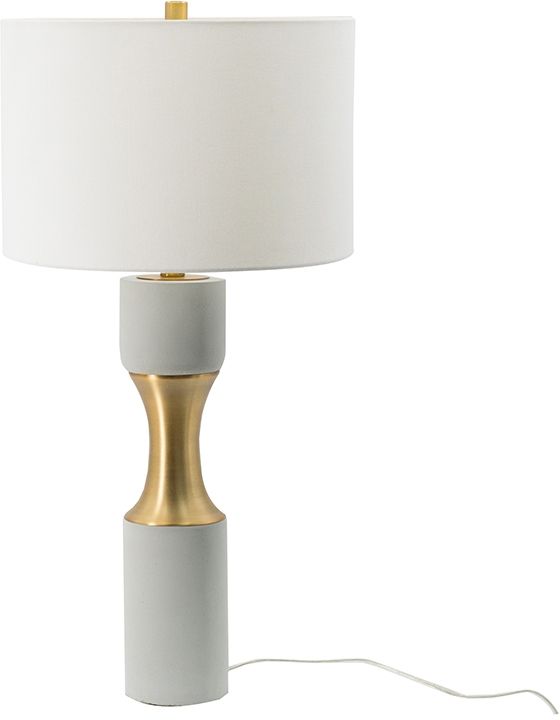 A & B Home Gold/White Cylindrical Lamp-0