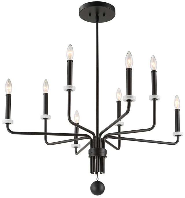 Uttermost® Ebony Elegance 8-Light Matte Black Chandelier | Wood's Furniture