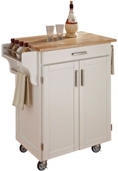 homestyles® Cuisine Cart Natural Wood/White Kitchen Cart