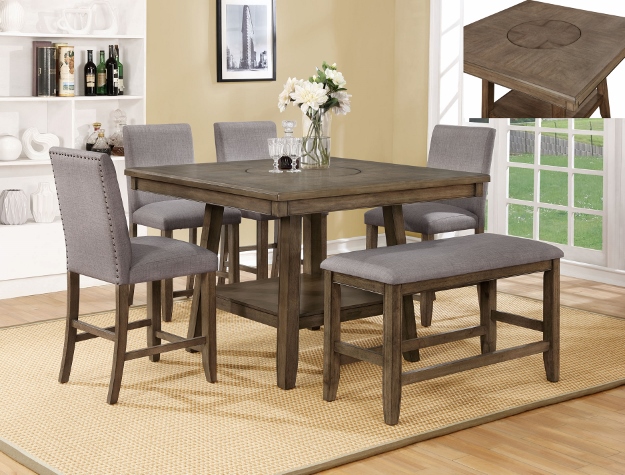 grey brown dining table set