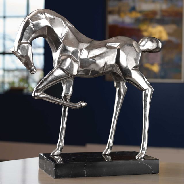 Uttermost® Phoenix Nickel Horse Statue-2