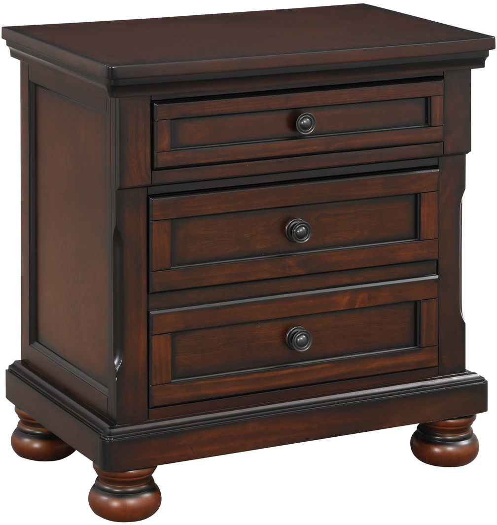 Homelegance® Cumberland Brown Cherry Nightstand | Furniture Time