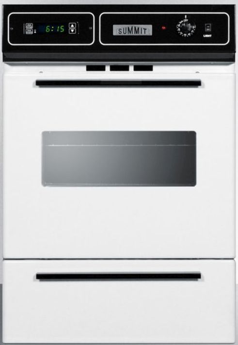 Summit® 24" White Built in Gas Wall Oven-0