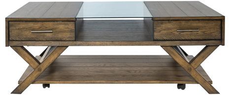 Liberty Lennox Weathered Chestnut Display Cocktail Table-1