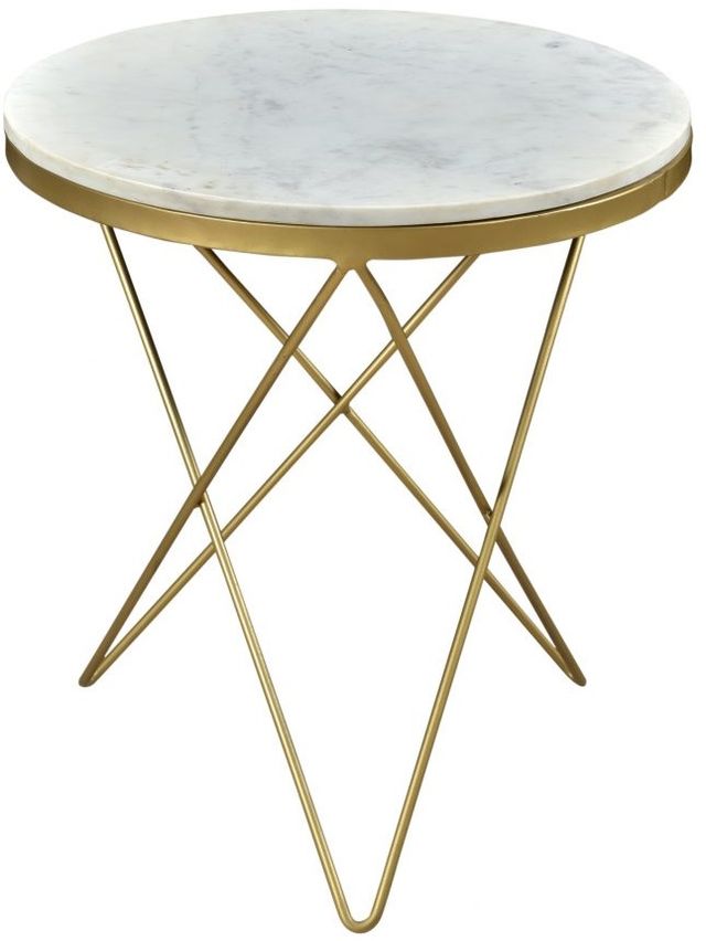 Moe's Home Collections Haley White and Gold Side Table 2