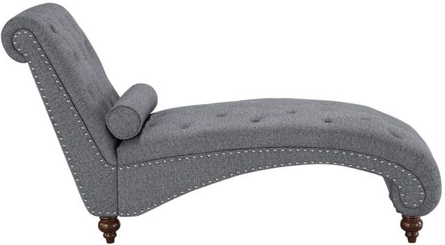 Chaise avec tête de clou et oreiller Bonne en tissu gris foncé Mazin Furniture® 2