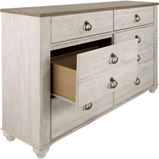 Signature Design by Ashley® Willowton Whitewash Youth Dresser and Mirror 5