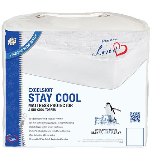 Excelsior® Stay Cool 10" Profile Queen Mattress Protector & Dri-Cool Topper