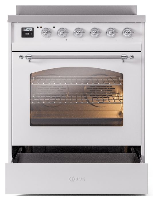 Ilve Nostalgie Ii 30 White Freestanding Induction Range Freds