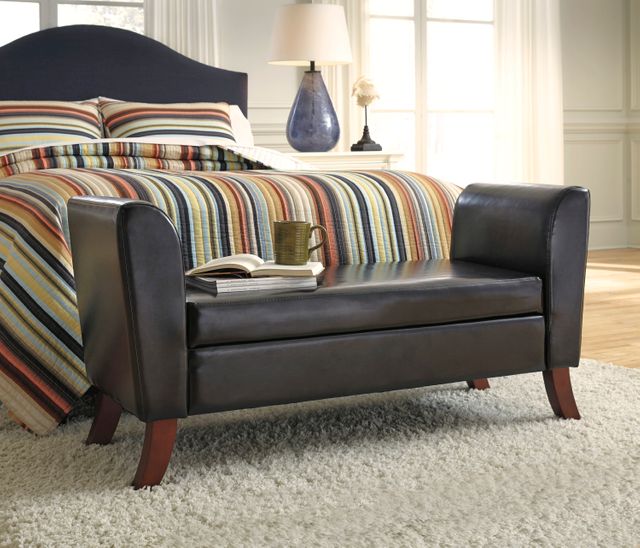 Signature Design by Ashley® Benches Brown Upholstered Storage Bench 3