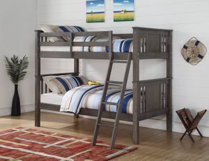Donco Kids Princeton Slate Gray Twin/Twin Bunk Bed