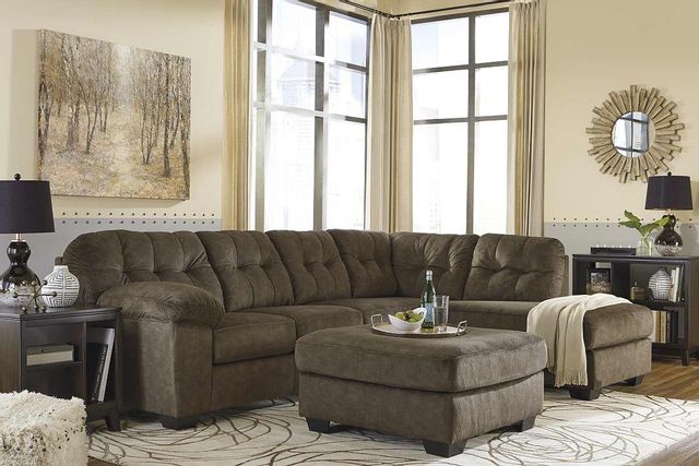 Signature Design by Ashley® Accrington 2-Piece Earth Sectional with Chaise and Sleeper-3