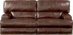Catnapper® Wembley Walnut Power Headrest with Lumbar Power Lay Flat Reclining Sofa