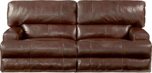 iAmerica Roberto Walnut Power Headrest with Lumbar Power Lay Flat Reclining Sofa