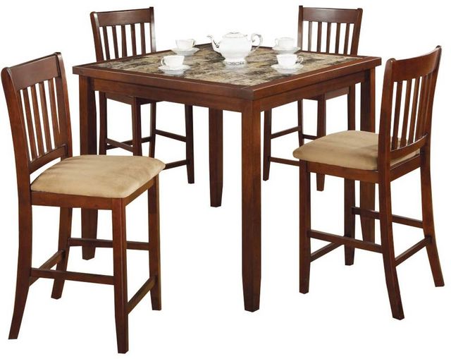 Coaster® Jardin Red Brown And Tan 5-Piece Counter Height Dining Set