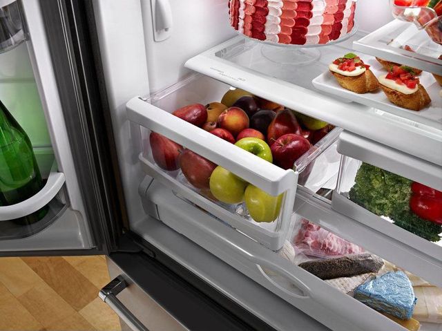 KitchenAid® 22.07 Cu. Ft. Stainless Steel Bottom Freezer Refrigerator 1