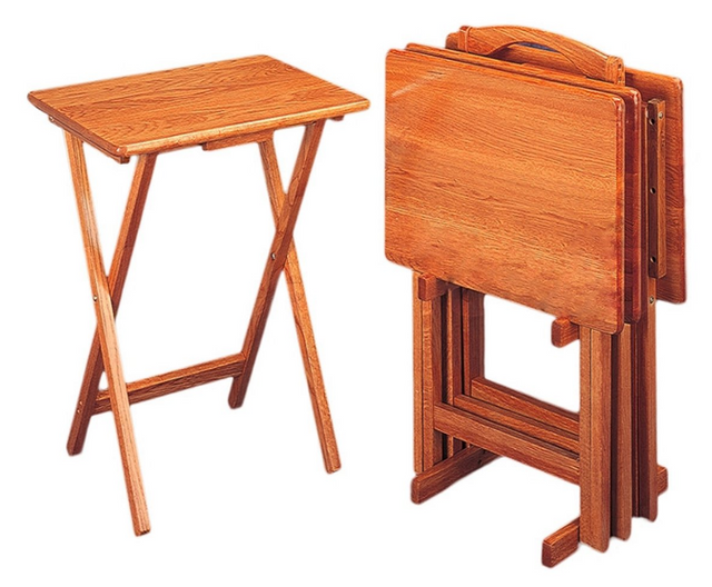 Coaster® Golden Brown 5 Piece Tray Table Set-0