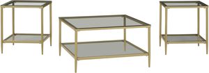 Signature Design by Ashley® Zerika 3-Piece Gold Occasional Table Set