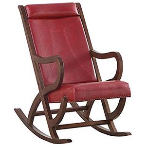 ACME Furniture Triton Burgundy/Walnut Rocking Chair
