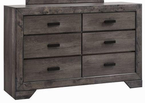Elements International Nathan Gray Oak 4 Piece King Bedroom Collection-3