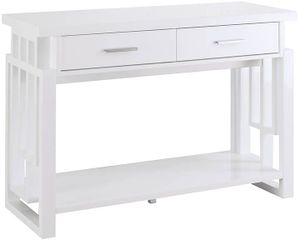 Coaster® Glossy White Rectangular 2-Drawer Sofa Table