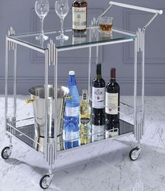 Furniture of America® Ebba Chrome Serving Cart
