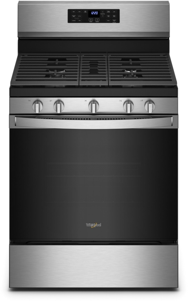 Whirlpool® 30" Fingerprint Resistant Stainless Steel Freestanding Gas Range with 5-in-1 Air Fry Oven