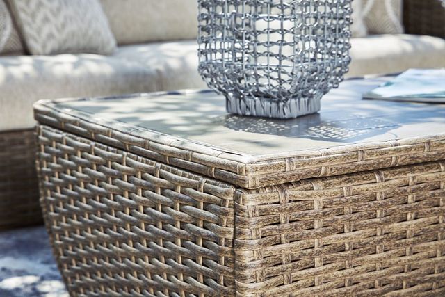 Signature Design by Ashley® Sandy Bloom Beige Outdoor Coffee Table-3